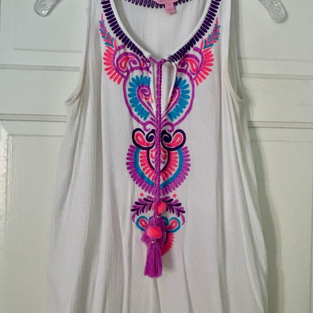 Lilly Pulitzer Tie Front Embellished Tank Top